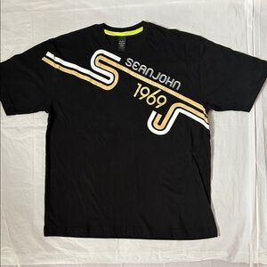 Sean John Black and Gold 1969 Tee